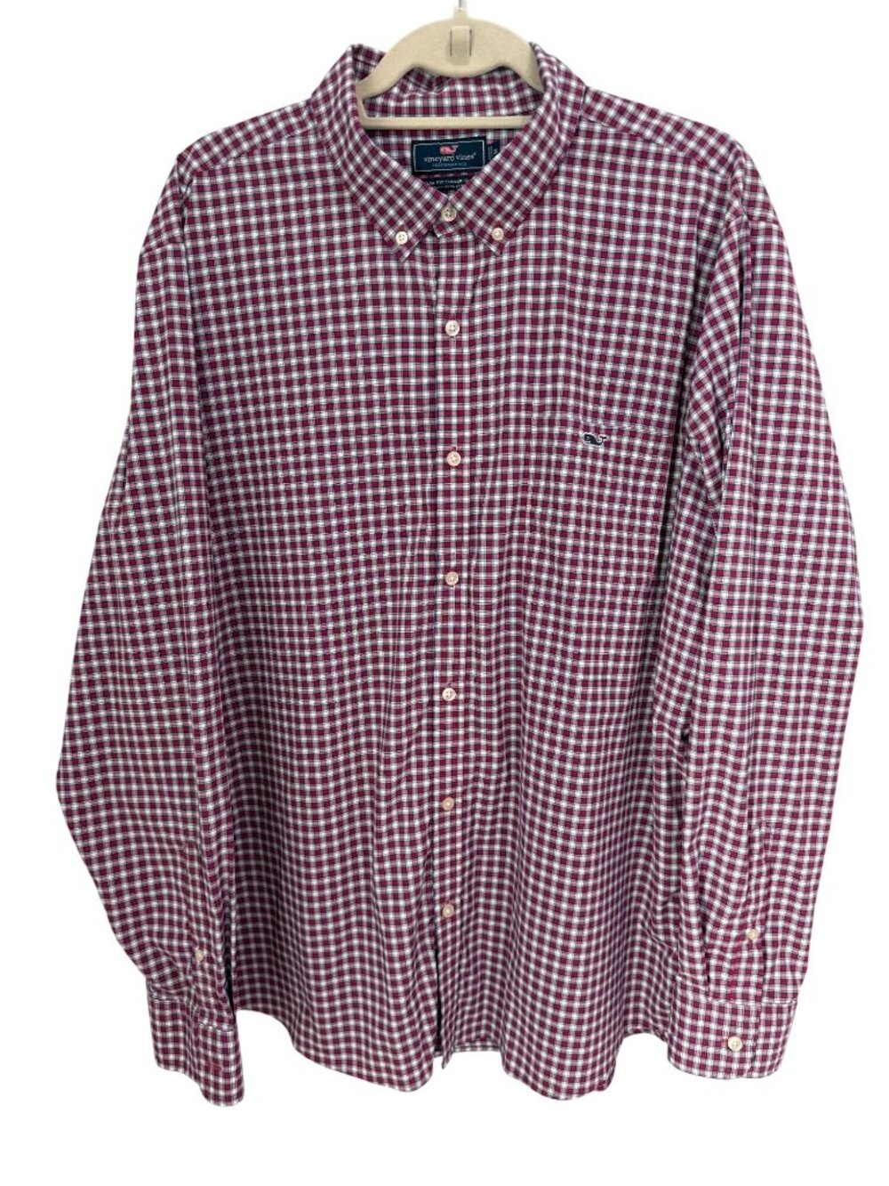 Vineyard Vines Men's Slim Fit Tucker Shirt | 2XL Red Blue Gingham